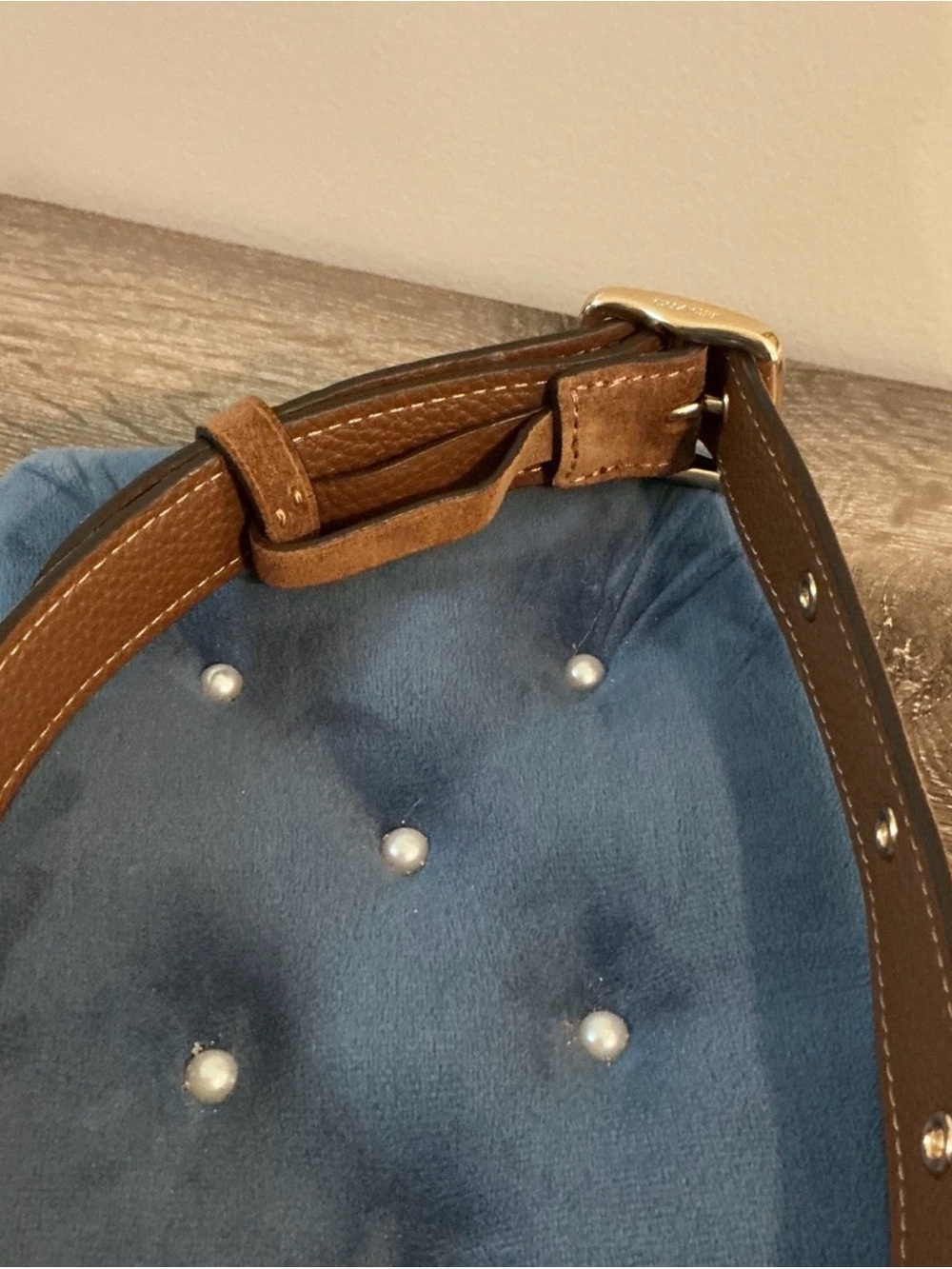 Coach Leather and Suede Belt with Gold Hardware - Picture 5 of 5